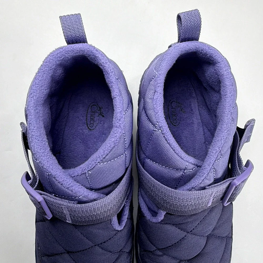 Chaco Ramble Puff Boots Womens 9 Purple Quilted Fleece Lined Outdoor Cozy Shoes
